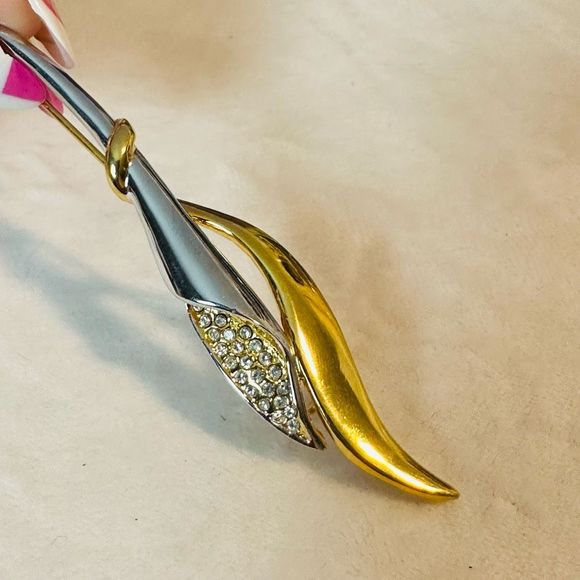 Giani Valentino Gold & Silver Pin Brooch - Picture 6 of 7